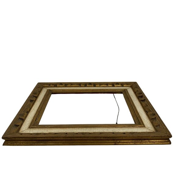 Vintage Ornate Heart Motif Hanging Wooden Picture Gold Tone Frame Made In Mexico - Picture 11 of 11